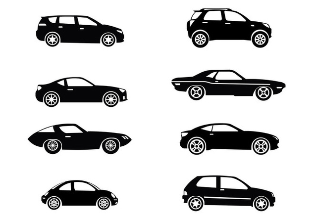 Silhouette Carros Icons Vector - Free vector #423521