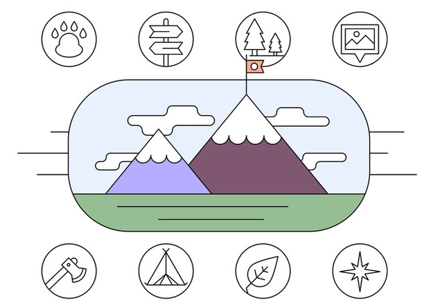 Free Hiking and Adventure Icons - Kostenloses vector #423841