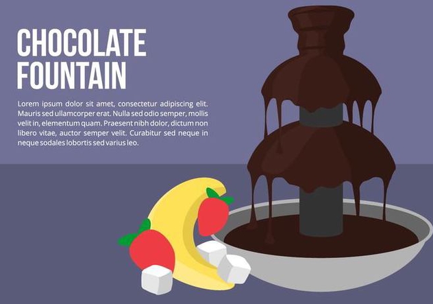 Chocolate Fountain with Fruit Vector - бесплатный vector #424251