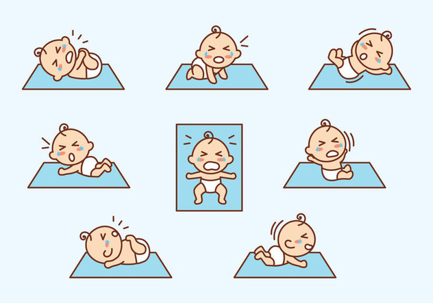 Cartoon Flat Crying Baby Vector - бесплатный vector #426271