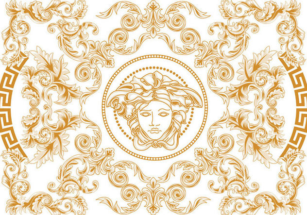 Modern Elegant Abstract Geometric Swirl and Carving Vector Versace Style - vector #426351 gratis