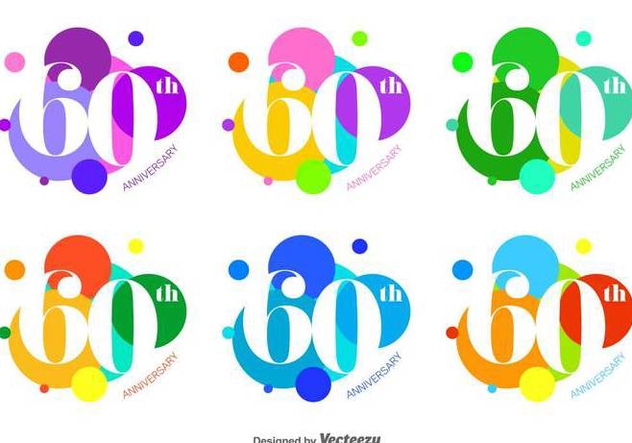 Bright and Bubble 60th Vector Badges - бесплатный vector #426501
