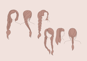 Lady's Plait Hairstyle Vectors - Free vector #427221