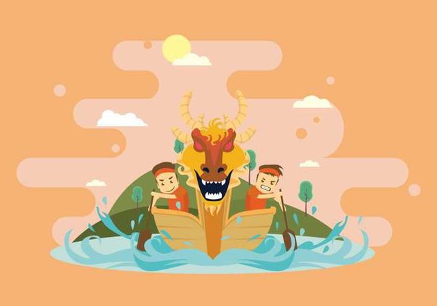 Fun Dragon Boat Race Illustration - Kostenloses vector #427681