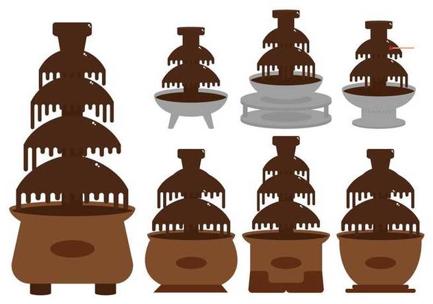 Chocolate fountain illustration set - Kostenloses vector #427771