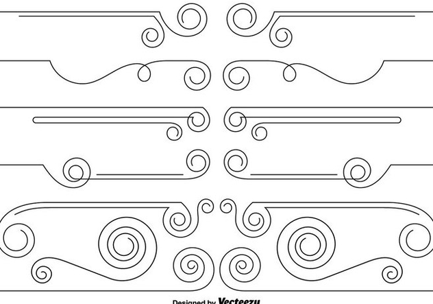 Vector Set Of Curly Dividers - Free vector #429021