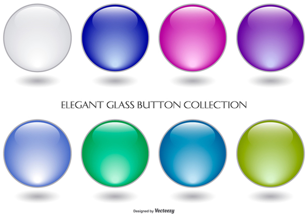 Colorful Glass Button Collection - Free vector #429031