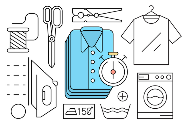 Free Linear Style Laundry Icons - Free vector #429361