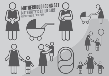 Motherhood Icons Set - vector #429601 gratis