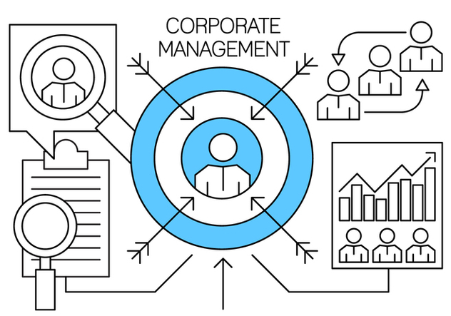 Linear Corporate Management and Business Elements - vector gratuit #430051 