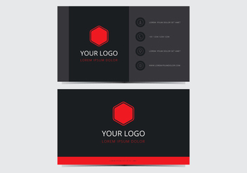Red Stylish Business Card Template - vector #430761 gratis