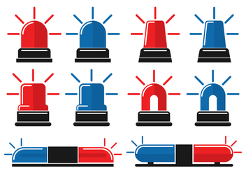Flat Police Lights Icon Pack - Free vector #432531