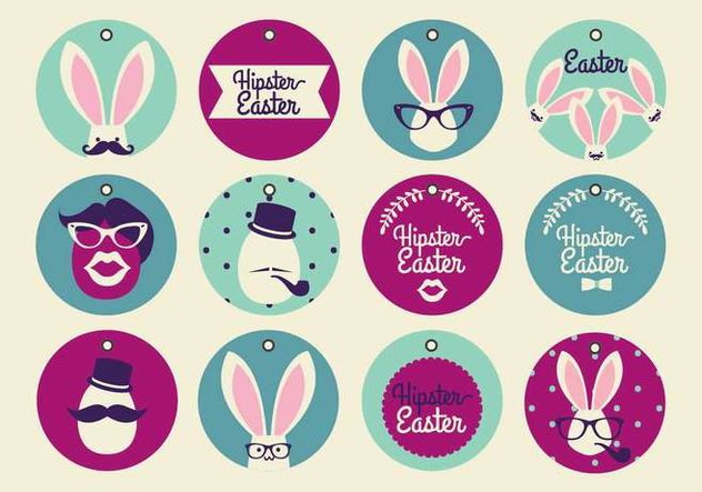 Hipster Easter Tag Vectors - Kostenloses vector #433631