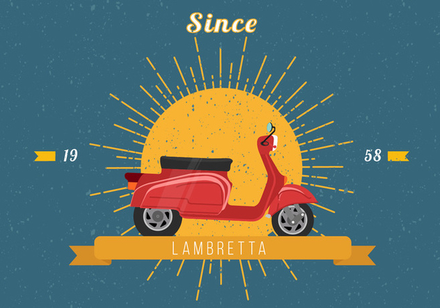 Vintage Lambretta Vector Illustration - Kostenloses vector #435591