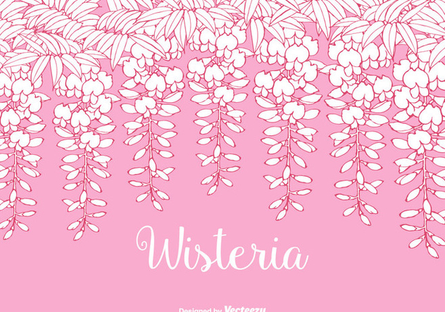 Hand Drawn Blooming Wisteria Branches With Leaves - Kostenloses vector #436281