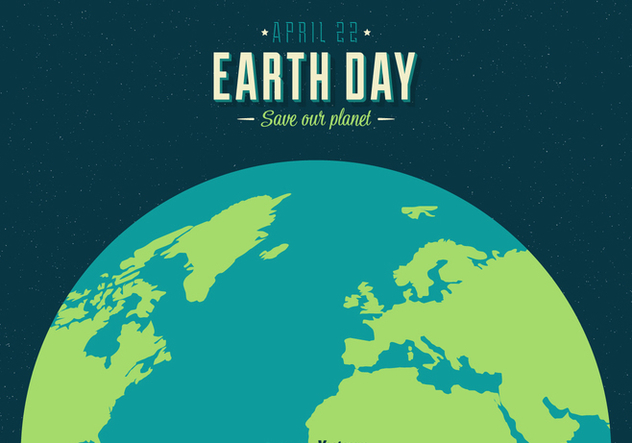 Earth Day Vector Retro Poster - vector gratuit #436301 