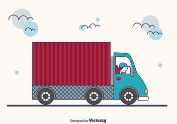 Cartoon Camion Background - Free vector #437541