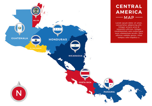 Central America Map Infographic Free Vector - Kostenloses vector #439901