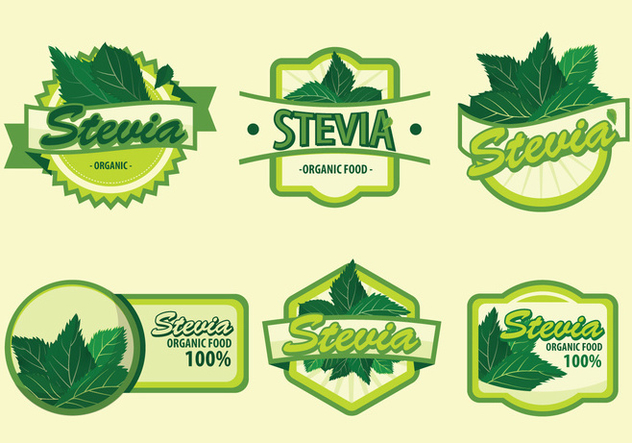 Fresh Green Stevia Label Vector Illustration - бесплатный vector #440401