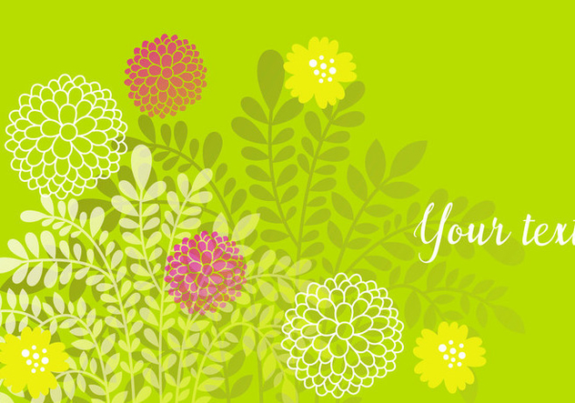 Decorative Green Floral Background - vector gratuit #440511 