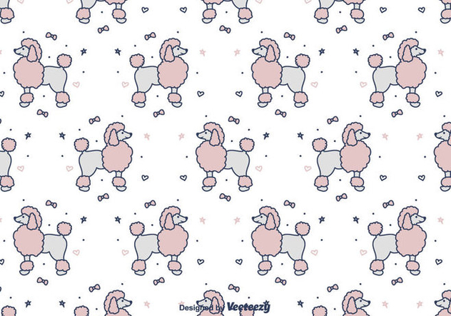 Girly Poodle Vector Pattern - Kostenloses vector #442011