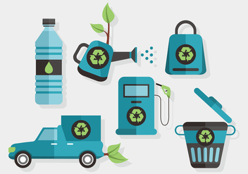 Biodegradable and Recyclable Vector Set - бесплатный vector #442361