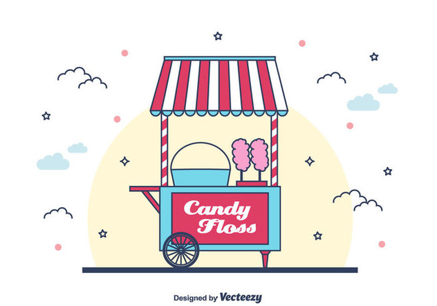 Candy Floss Machine Vector Background - бесплатный vector #443591