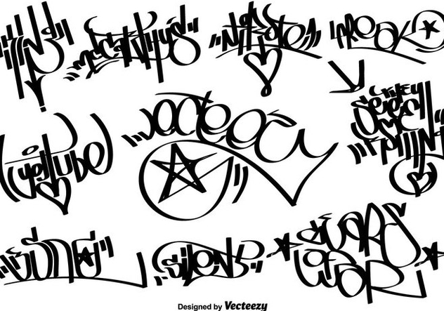 Vector Graffiti Tags - бесплатный vector #444011