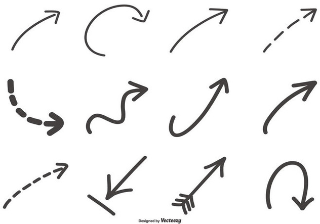 Hand Drawn Arrow Collection - Free vector #444061