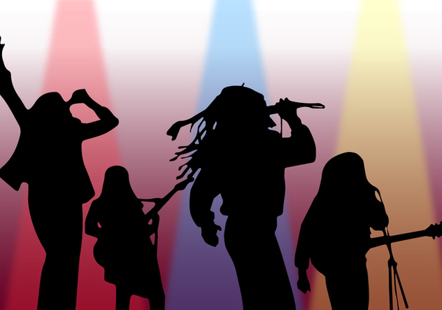 Silhouette Singer On Stage Vector - vector gratuit #444101 