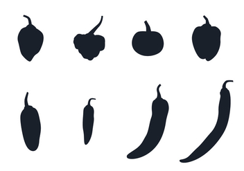 Chilies Silhouette - Free vector #444211