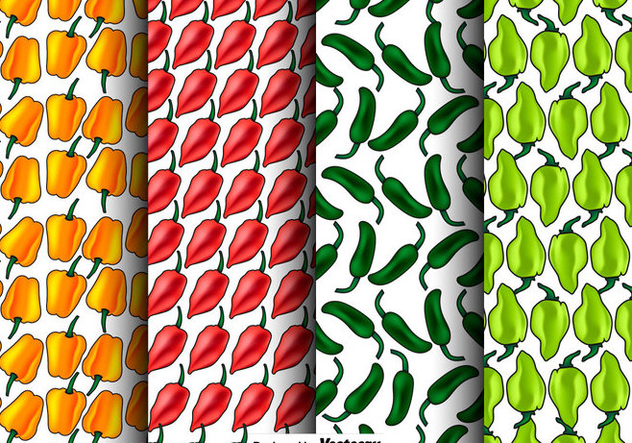 Vector Set Of Seamless Habanero Peppers Patterns - vector #444241 gratis