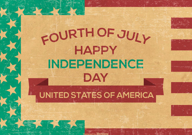 Retro Grunge Independence Day Background - Free vector #444791