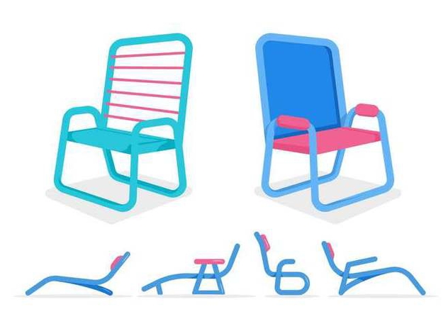 Free Unique Lawn Chair Vectors - Kostenloses vector #444811