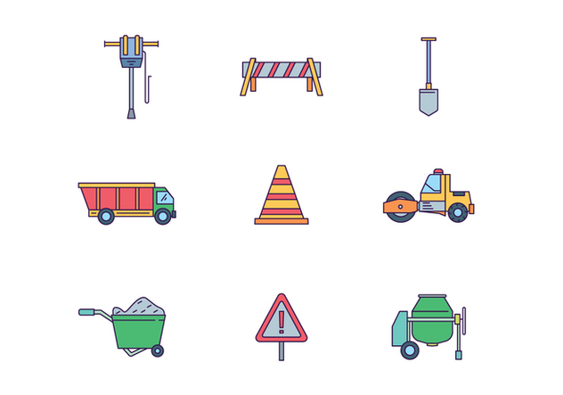 Road Construction Icons - Free vector #444951