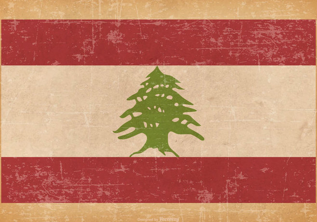 Old Grunge Flag of Lebanon - vector gratuit #444961 