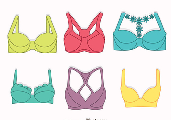 Nice Colorful Bra And Bustier Vectors - Free vector #445571