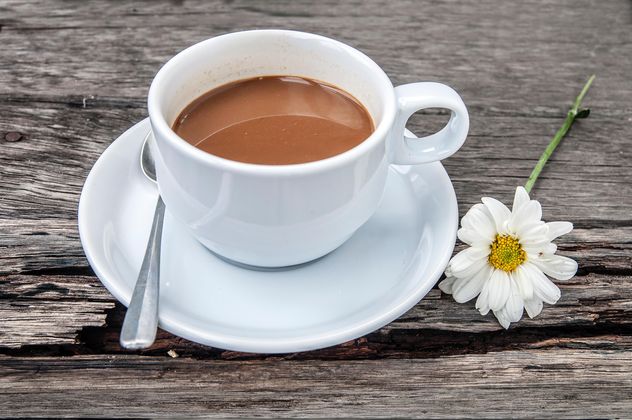 Cup of coffee and flower - Free image #452391
