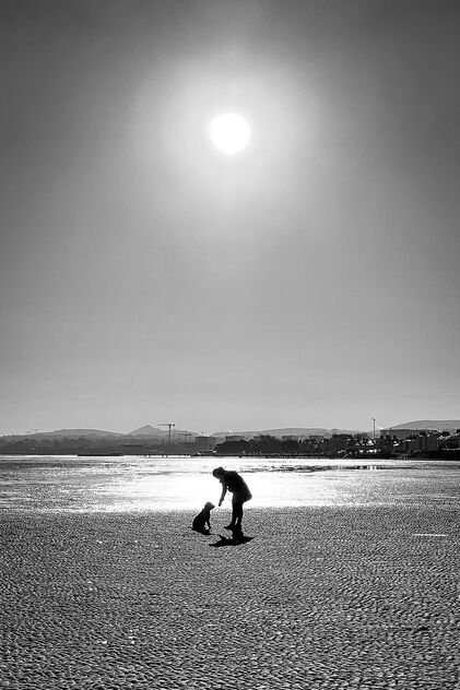 Sandymount Beach, Dublin, Ireland - Black and white street photography - Free image #481371
